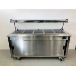 A MOFFAT COMMERCIAL STAINLESS STEEL HEATED SERVING COUNTER,