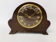 SMITHS MANTEL CLOCK TOGETHER WITH A VINTAGE HACKER MINI-HERALD MODEL RP17A RADIO