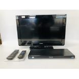 A PANASONIC VIERA 24" TV WITH REMOTE & INSTRUCTIONS COMPLETE WITH A PANASONIC DMP-BDT110 BLUERAY 3D