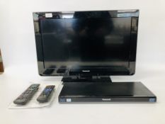 A PANASONIC VIERA 24" TV WITH REMOTE & INSTRUCTIONS COMPLETE WITH A PANASONIC DMP-BDT110 BLUERAY 3D