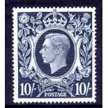 GB: 1939-48 10/- DARK BLUE MNH, SG