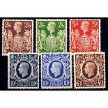 GB: 1939-48 HIGH VALUES SET MNH