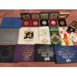 BOX WITH GB PROOF SETS, ROYAL MINT FOLDE