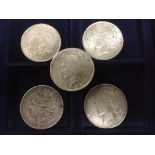 USA: SILVER DOLLARS, 1898, 1921, 1922, 1