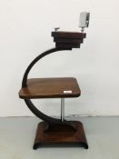 A DECO STYLE HARDWOOD SMOKERS STAND