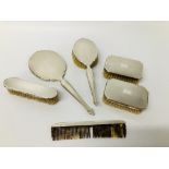 VINTAGE 6 PIECE SILVER DRESSING TABLE SET BIRMINGHAM ASSAY (4 BRUSHES,