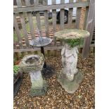 3 GRACES STONEWORK GARDEN BIRD BATH,