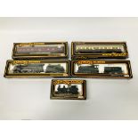 A COLLECTION OF 5 MAINLINE 00 GAUGE LOCOMOTIVES, TENDERS & COACHES TO INCL.