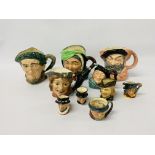 A COLLECTION OF TEN VARIOUS CHARACTER JUGS TO INCLUDE ROYAL DOULTON "AULD MAC",