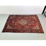 A HAMADAN RED/BLUE/ORANGE PATTERNED CARPET 2.0 x 1.4. 1.