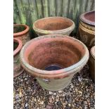 A LARGE PAIR OF TERRACOTTA GARDEN PLANTERS
