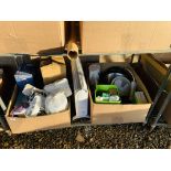 2 X BOXES OF HOUSEHOLD ELECTRICALS TO INCLUDE HOME PHONES, TOASTER, KETTLE, TORCH, KENWOOD BLENDER,