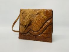 A CUBAN GENUINE ALLIGATOR LEATHER HANDBAG