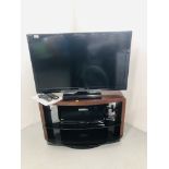 A PANASONIC VIERA 37" TELEVISION MODEL TX-L37E3B PLUS PANASONIC BLU-RAY DISC PLAYER ON REVOLVING