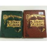 TWO OLD LINCOLN ALBUMS WITH PARTIALLY REMAINDERED STAMP COLLECTIONS