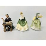 3 X ROYAL DOULTON FIGURINES TO INCLUDE SCHOOLMARM HN 2223,