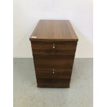 A MODERN WOODGRAIN FINISH TWO DRAWER HOME FILING CABINET W 41CM. H 72CM. D 60CM.