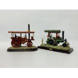 TWO TRACTION ENGINE MODELS (JULIANA COLLECTION AND LEONARDO COLLECTION) LENGTH 26CM. HEIGHT 20CM.