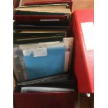 LARGE BOX MAINLY GB STAMPS AND FIRST DAY COVERS IN TWELVE ALBUMS