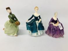 3 X ROYAL DOULTON FIGURINES TO INCLUDE CHARLOTTE HN 2421,