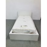 AN IKEA MALM DESIGNER SINGLE BED WITH STAPLES DOUBLE SPRING MATTRESS