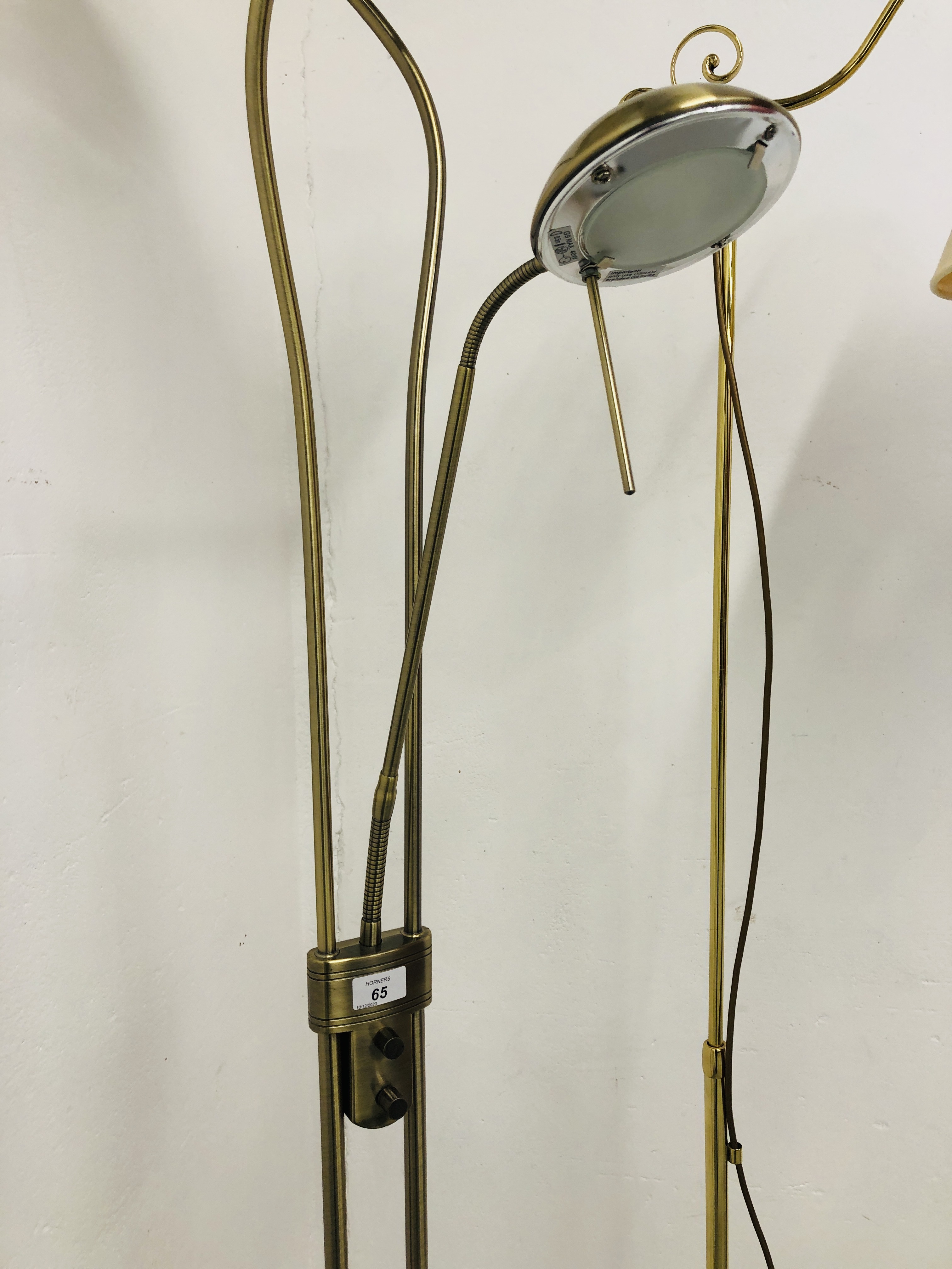 A MODERN DESIGNER UPLIGHTER WITH READING LIGHT AND ONE OTHER MODERN LAMP STANDARD - SOLD AS SEEN - Image 2 of 5