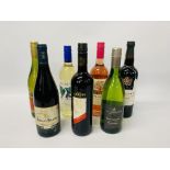 2009 TAYLORS LATE BOTTLED VINTAGE PORT AND SIX VARIOUS BOTTLES OF WINE TO INCLUDE HARDY'S SHIRAZ,