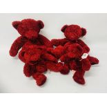 GRADUATED SET OF "RUSS" ROSETTA TEDDY BEARS