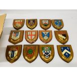 LARGE COLLECTION OF WOODEN SHIELDS OF VARIOUS TOPICS