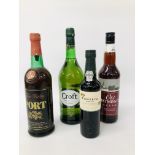 LITRE BOTTLE CROFT SHERRY, 70CL FINE RUBY PORT, 70CL OLD WESTMINSTER CREAM + 37.