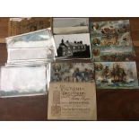 MIXED POSTCARDS, PRICE'S CANDLES "FAMOUS BATTLES" CARDS,
