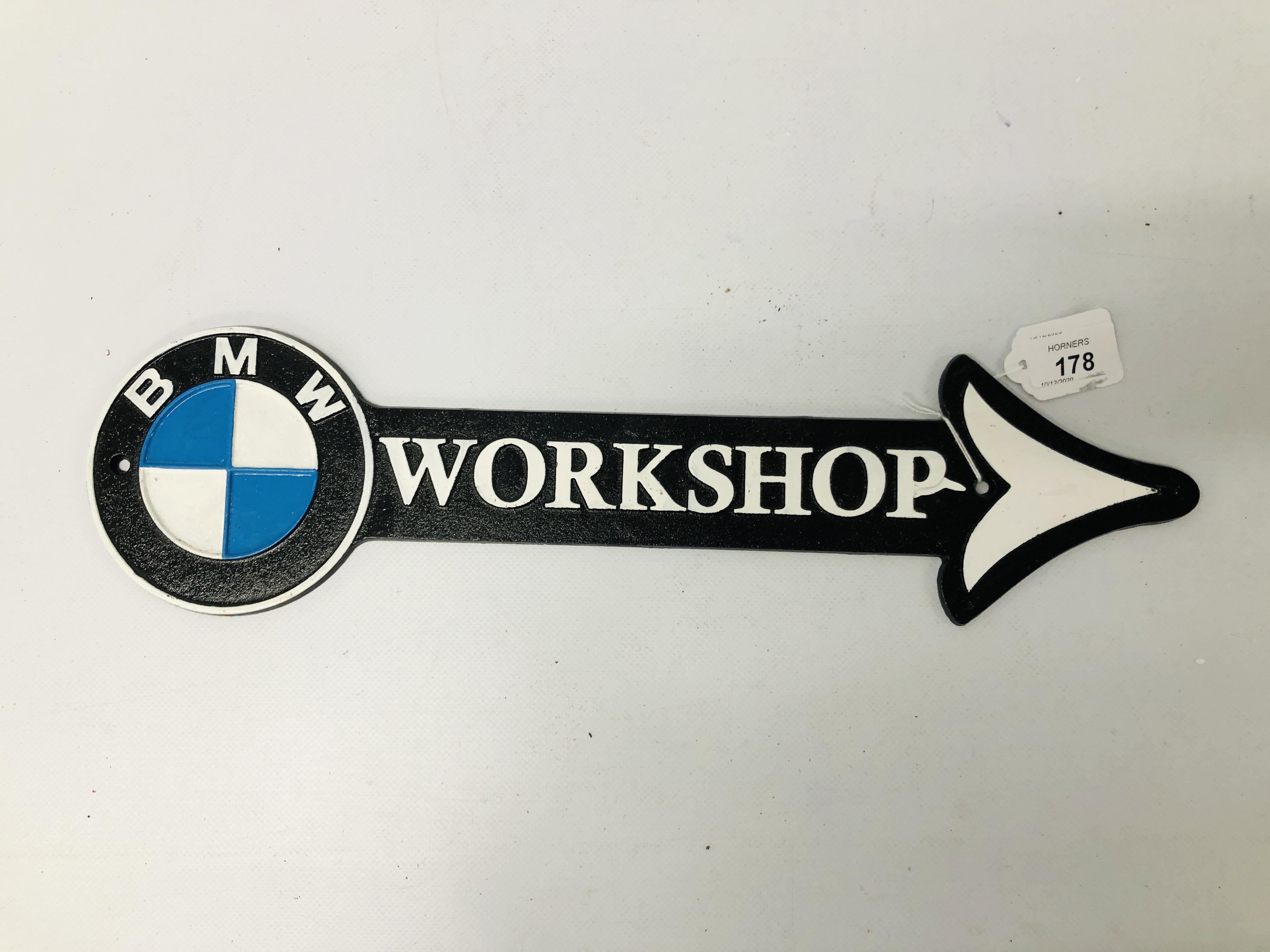 BMW WORKSHOP ARROW PLAQUE (R)