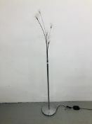 A DESIGNER CHROMIUM FIVE BRANCH LAMP STANDARD - SOLD AS SEEN