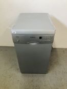 A BOSCH EXXCEL SILVER FINISH SLIM LINE DISHWASHER - SOLD AS SEEN