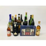 12 X BOTTLES OF RED & WHITE WINE TOGETHER WITH A COGNAC COURVOISIER GIFT SET 2 X 5CL BOTTLES