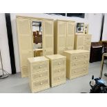 A SIX PIECE SUITE OF ALSTON'S "CHARLESTON" BEDROOM FURNITURE TO INCLUDE LARGE DOUBLE WARDROBE WITH