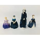 4 X ROYAL DOULTON FIGURINES TO INCLUDE CHERIE HN 2341, MARIE HN 3370, DEBBIE HN 2385,