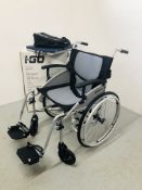 AN I-GO AIRREX LT FOLDING WHEELCHAIR WITH ACCESSORIES (SEAT WIDTH 20 INCH) AS NEW