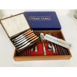 49 PIECE "MICHEL DELABY" CUTLERY SET + QUANTITY OF FURTHER CUTLERY + CASED SET OF 6 BUTTER KNIVES