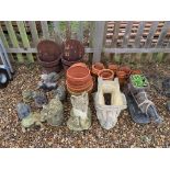 COLLECTION OF STONEWORK GARDEN ANIMAL ORNAMENTS,