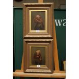 19th century Continental School oil on oak panels depicting musicians (a pair) 22 x 16.5cm