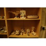 A collection of Masons Ironstone 'Mandalay' items, including, clock, comport, 6 plates, teapot, jug,