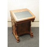 A Victorian figured rosewood Davenport desk with fitted interior, 58cm wide
