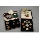 Festival of Britain cased coin set, incomplete 1937 ??? coin set, George V pound note, sealed box of