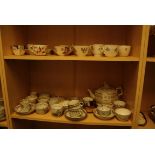 A large collection of early 19th century mostly New Hall porcelain, tea bowls and saucers,