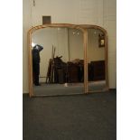 A pair of Victorian arch topped carved wood and gilt gesso mirrors, 120 x 142cm