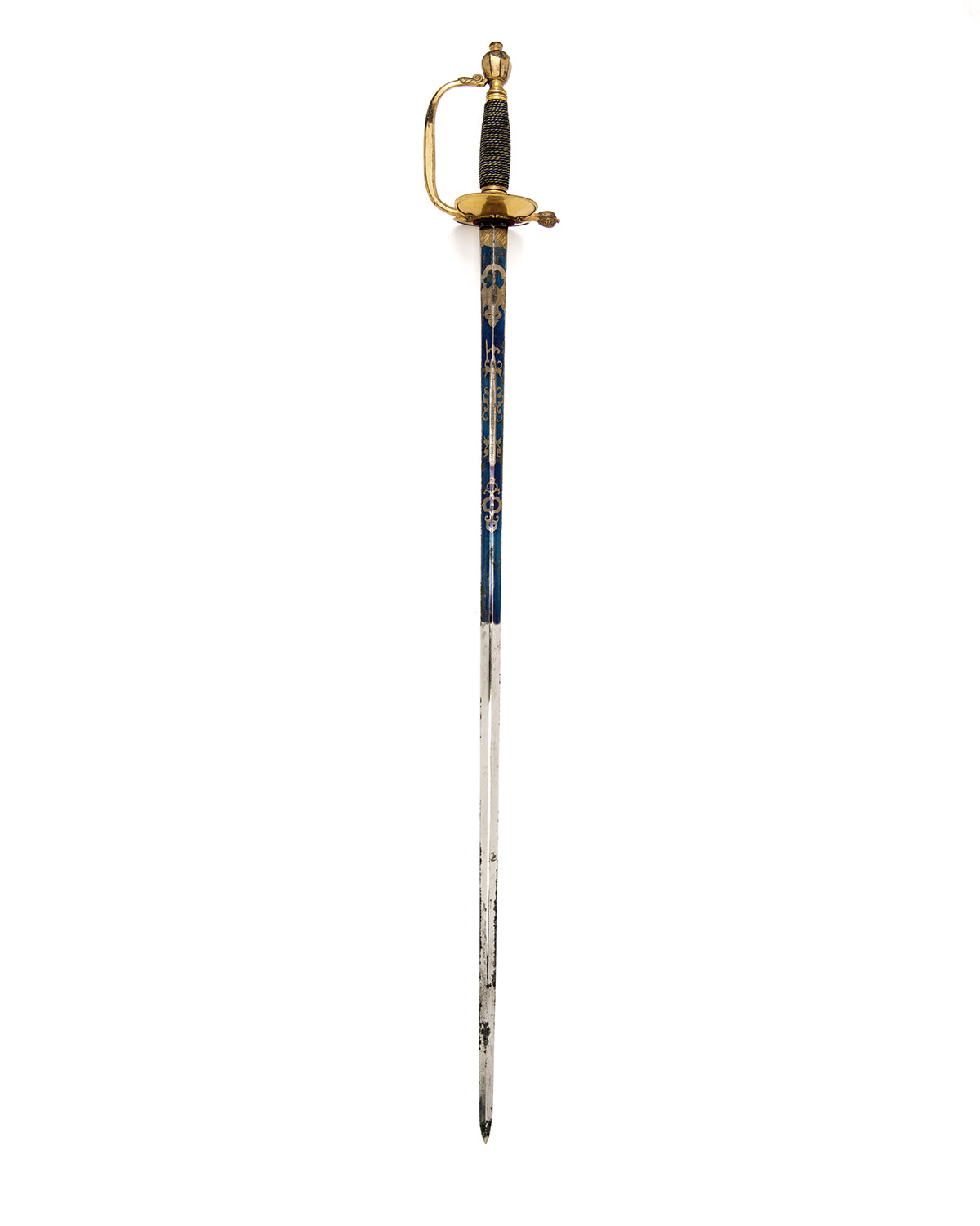 TATHAM, LONDON A FINE BRITISH INFANTRY 1786 PATTERN OFFICER'S SWORD WITH BLUE AND GILT BLADE, - Image 2 of 7