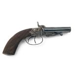 T. HORSLEY, YORK AN EXCEPTIONAL CONDITION 12mm PINFIRE DOUBLE-BARRELLED POCKET-PISTOL, no visible