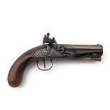 A 16-BORE FLINTLOCK MANSTOPPER OVERCOAT PISTOL SIGNED 'GRAY', no visible serial number, circa