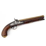 SHARPE, LONDON A .600 PERCUSSION BRASS-BARRELLED OFFICER'S PISTOL, serial no. W101090, circa 1795